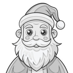 Vector drawing of Santa Claus, cartoon Christmas character, isolated on a white background
