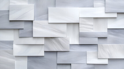 Obraz premium Geometric Gray Mosaic White Ceramic Tile Design Background
