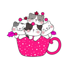 Cat sticker design 