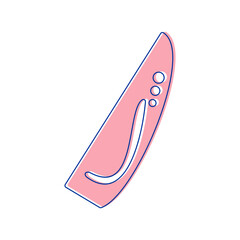 Simple sewing curve ruler vector illustration, dressmaking curve ruler illustration in hand drawn style