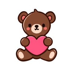 cute teddy bear illustration for Valentine day