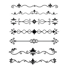 Add sophistication to your designs with this collection of elegant divider ornaments in vector format. Perfect for invitations, borders, and decorative digital projects.