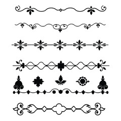 Obraz premium Add sophistication to your designs with this collection of elegant divider ornaments in vector format. Perfect for invitations, borders, and decorative digital projects.