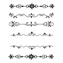 Add sophistication to your designs with this collection of elegant divider ornaments in vector format. Perfect for invitations, borders, and decorative digital projects.