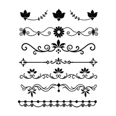 Add sophistication to your designs with this collection of elegant divider ornaments in vector format. Perfect for invitations, borders, and decorative digital projects.