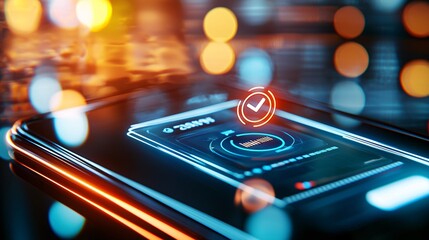 Digital Approval Notification on Sleek Device Screen