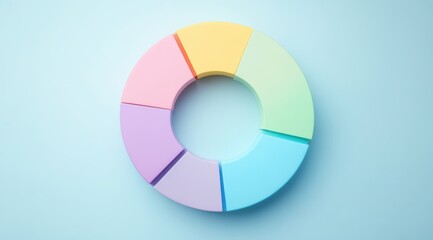Obraz premium Structured Blank Donut Chart, pastel colors 