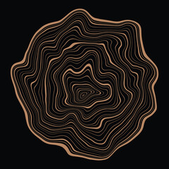 Log cut, tree rings pattern, vector design	