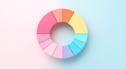 Obraz premium Structured Blank Donut Chart, pastel colors 