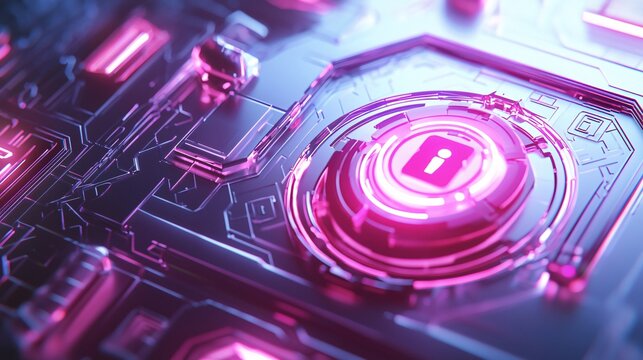 Abstract Futuristic Secure Login Concept Illustration