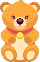 Soft bear toy cartoon icon. Plushed animal doll