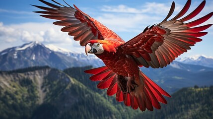 red and yellow macaw  HD 8K wallpaper Stock Photographic Image