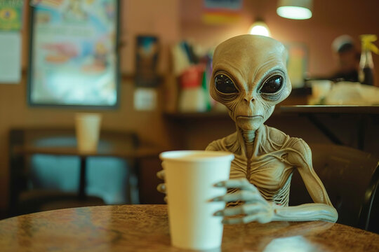 Close up image of extraterrestrial creature generative AI
