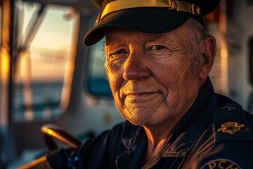 Obraz premium Portrait of professional sailor skilled officer generative AI illustration
