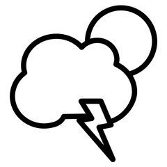 Cloud Rain Sun Line Icon