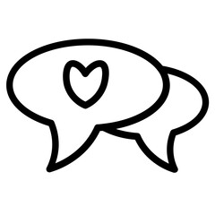 Love Message Talk Line Icon