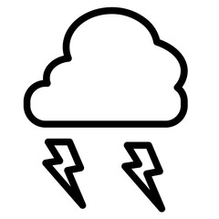 Stormy Weather Cloud Line Icon