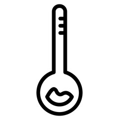 Thermometer Clouds Day Line Icon