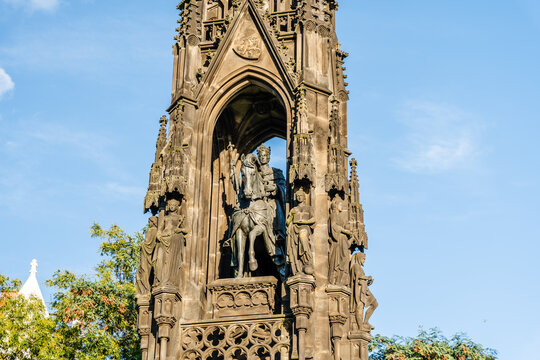 Kranner's Fountain, neo-gothic monument dedicated to Emperor Francis I of Austria, by Josef Kranner, in Park of National Awakening, Prague, Czechia