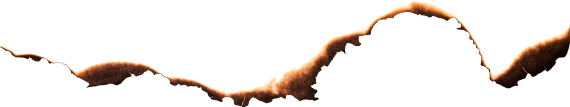 Paper burned isolated on white background