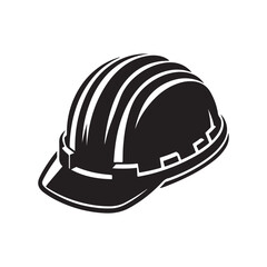 Fototapeta premium construction helmet silhouette vector art illustration