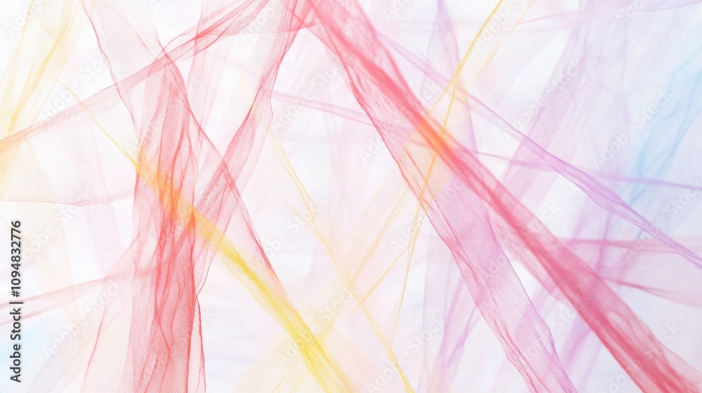 Poster a graphic representation of intersecting lines forming a complex web pattern, rendered in soft paste