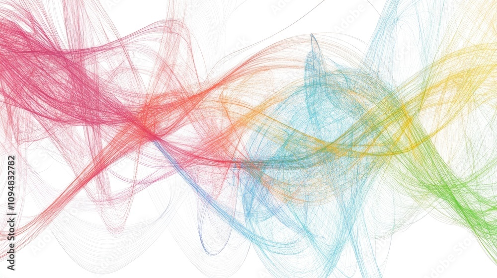 Poster a graphic representation of intersecting lines forming a complex web pattern, rendered in soft paste