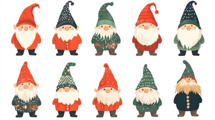 Collection of cute gnome character.