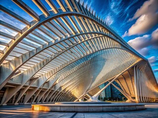 Architectural Photography Showcasing Muscularity and Strength through Dynamic Triceps Muscle Structures in Modern Urban Settings