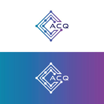 acq tech initial logo design icon for technology, Digital, Tech business, acq tech logo, acq technology logo
