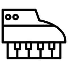 Classic Music Piano Line Icon