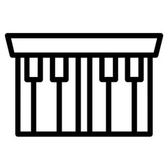 Classic Music Piano Line Icon