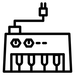 Music Piano Play Line Icon