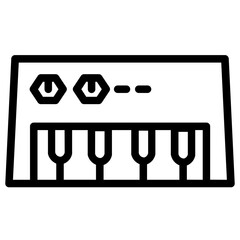 Music Piano Play Line Icon