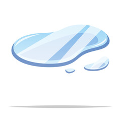 Frozen puddle ice vector isolated illustration