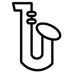 Piano Sax Saxophone Line Icon