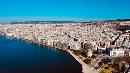 Naklejka premium The panorama city view of Thessaloniki(Salonika), Greece