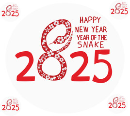 year of the snake chinese new year vector illustration