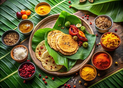 Authentic Chitradurga Cuisine: A Colorful Spread of Traditional Dishes Showcasing Rich Flavors and Cultural Heritage in a Vibrant Indian Setting