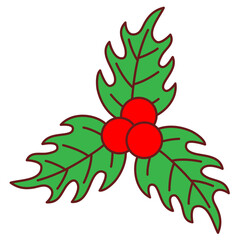 holly berries and leaves for christmas celebration