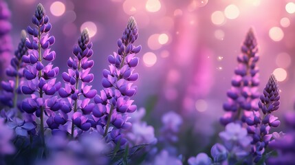 Fototapeta premium Purple Lupine Flowers