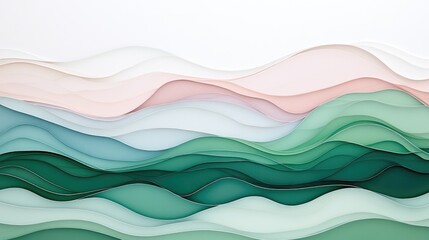 Fototapeta premium A series of layered transparent lines forming an illusion of depth, with a soothing color palette, creating an engaging visual for contemporary design concepts.