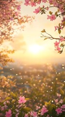  invitation card design of spring easter border with copy space