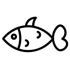 Fins Fish Animal Line Icon