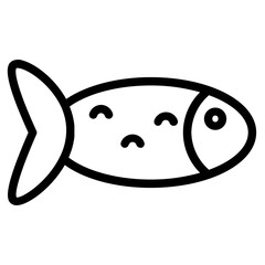 Bait Fish Ocean Line Icon
