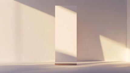 Obraz premium Minimalist Roll Up Banner Mockup in Sunlit Room