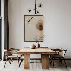 Modern dining setup contemporary home interior design minimalist environment aesthetic view stylish living concept
