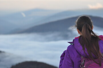 woman in the mountains