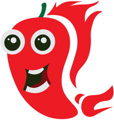 Red Chilli Peppers Cartoon Illustration With Expressions