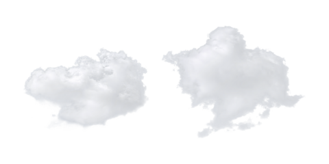  white clouds on transparent